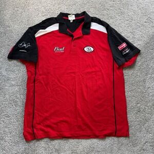Chase Authentics Dale Earnhardt Jr Budweiser NASCAR Polo Shirt Red Black 2XL